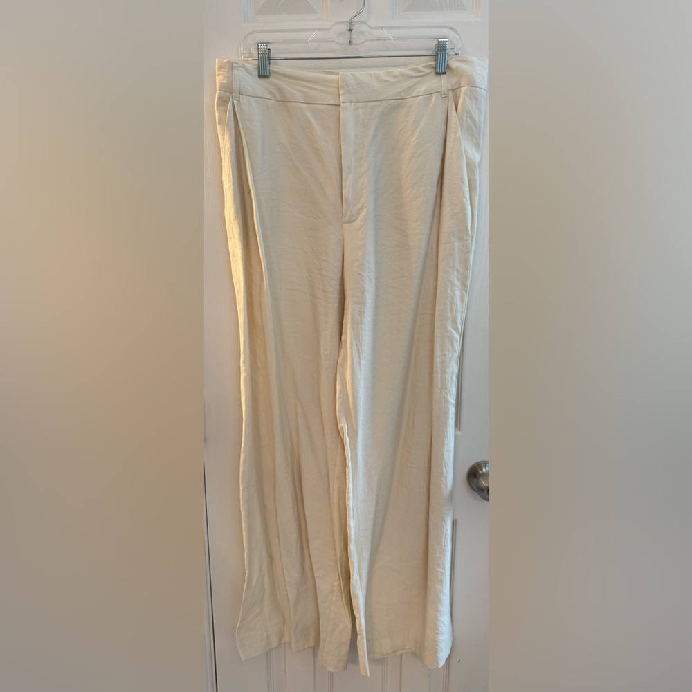 Zara Cream Wide-Leg Pants, Size XL